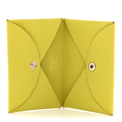 Hermes Chevre Mysore Calvi Card Case Lime 5 of 7