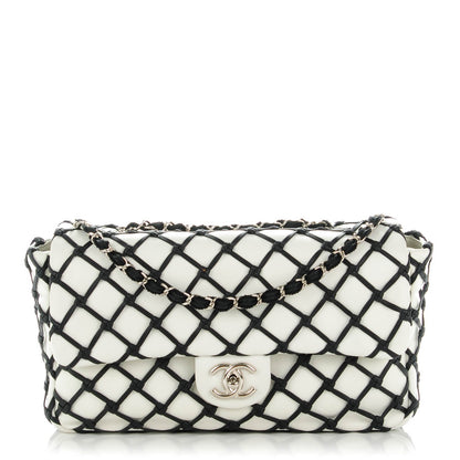 Chanel Lambskin Jumbo Canebiers Net Flap White 1 of 8