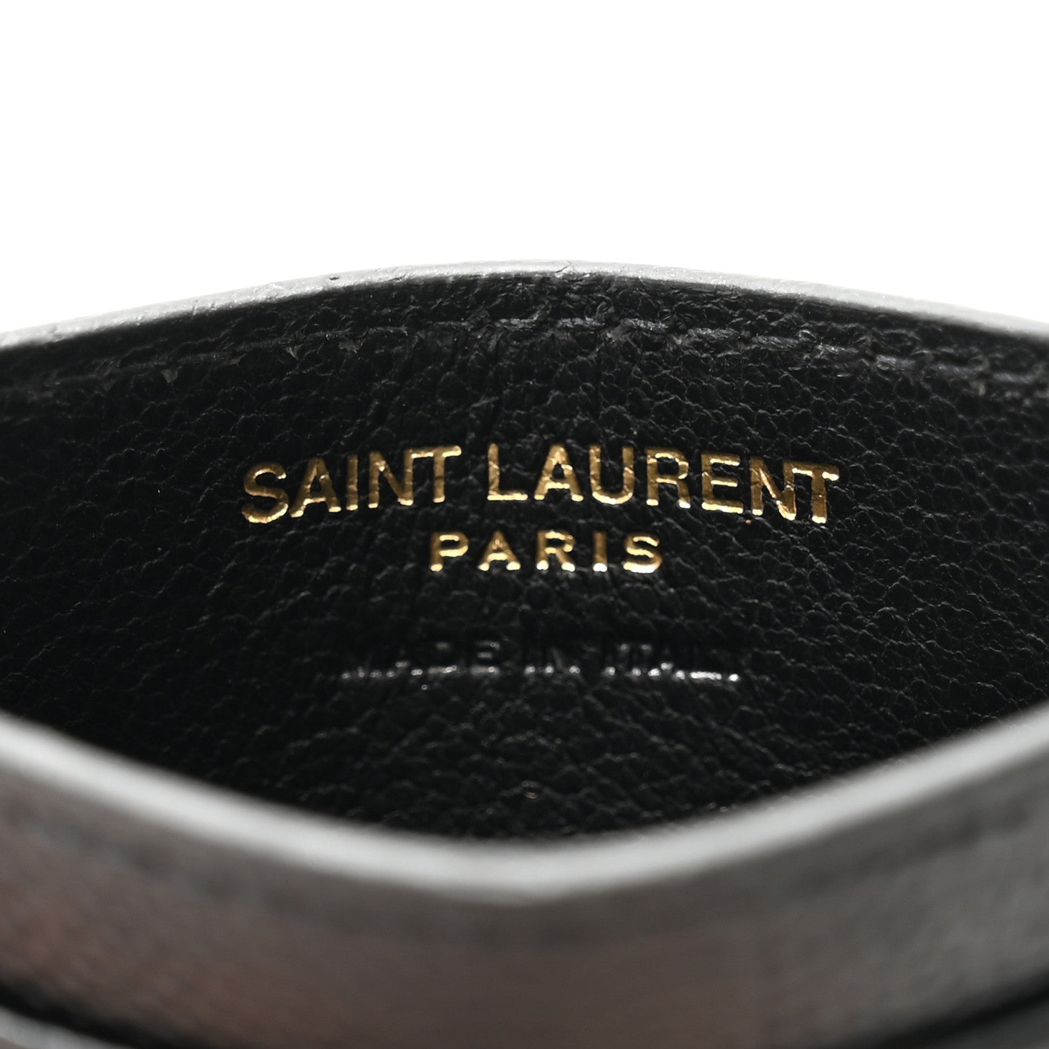 Saint Laurent Grain De Poudre Matelasse Chevron Monogram Credit Card Case Black 6 of 9