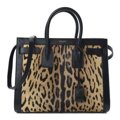 Saint Laurent Calf Hair Leopard Print Small Sac De Jour Black 1 of 9