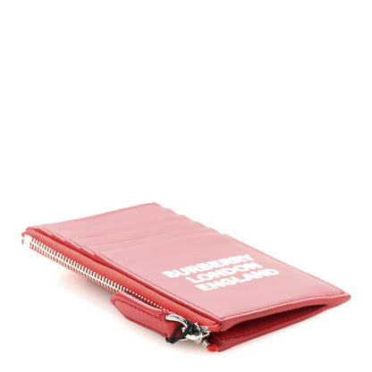 Burberry Calfskin London England Print Logo Alwyn Card Holder Bright Red 4 of 10