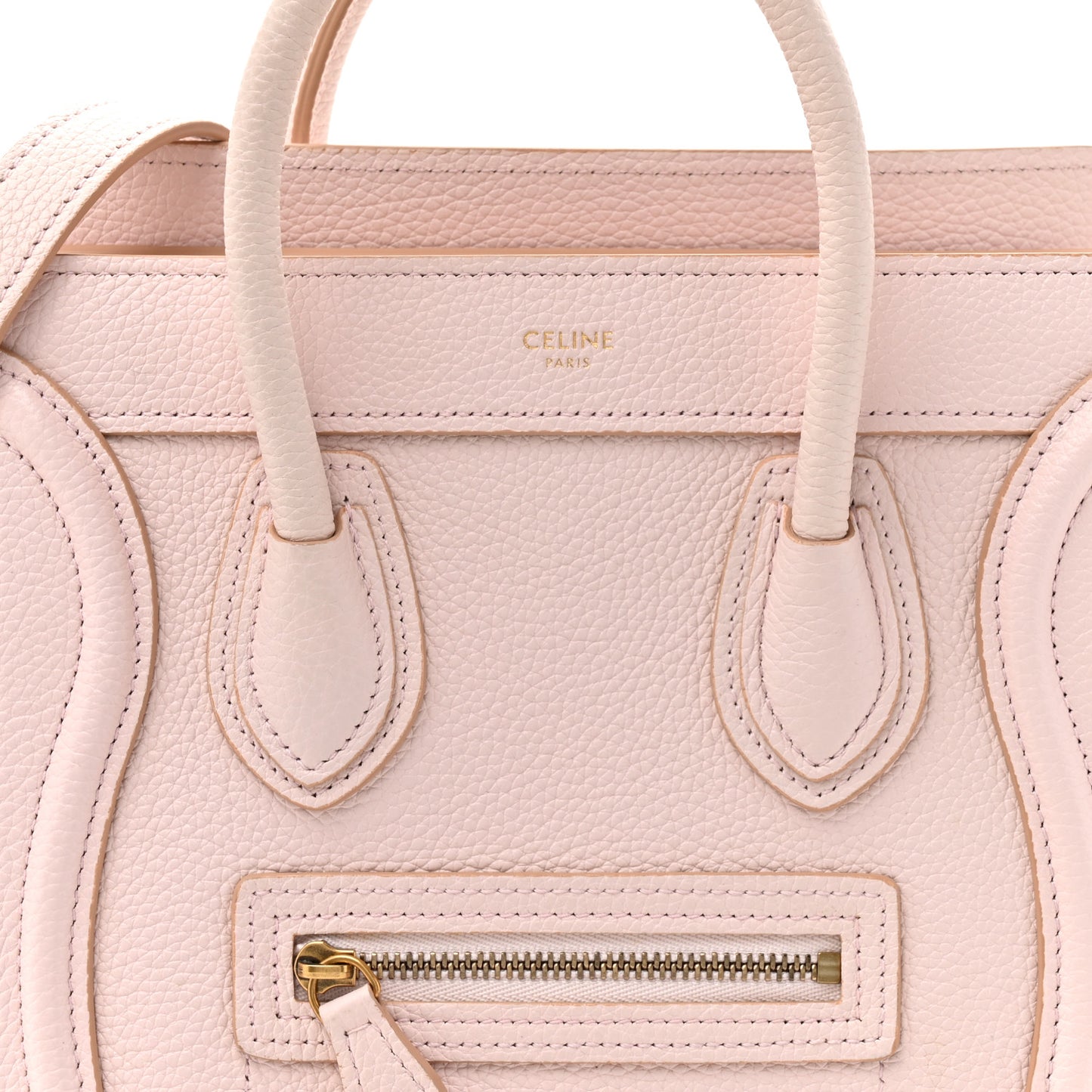 Drummed Calfskin Nano Luggage Pale Pink