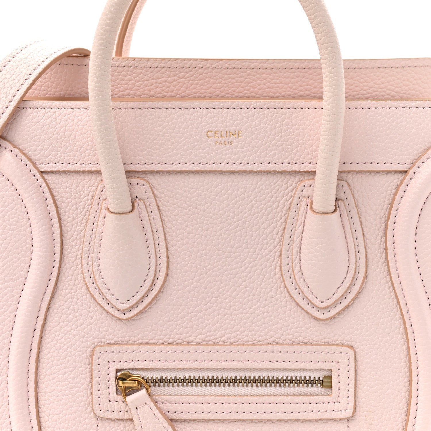 Celine Drummed Calfskin Nano Luggage Pale Pink 8 of 13
