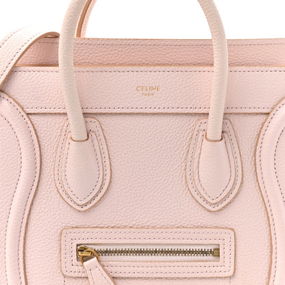 Celine Drummed Calfskin Nano Luggage Pale Pink 8 of 13