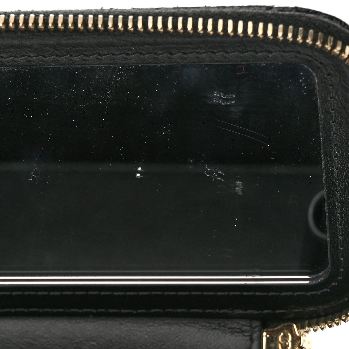 Shiny Caviar Quilted Pick Me Up Vanity Case Black
