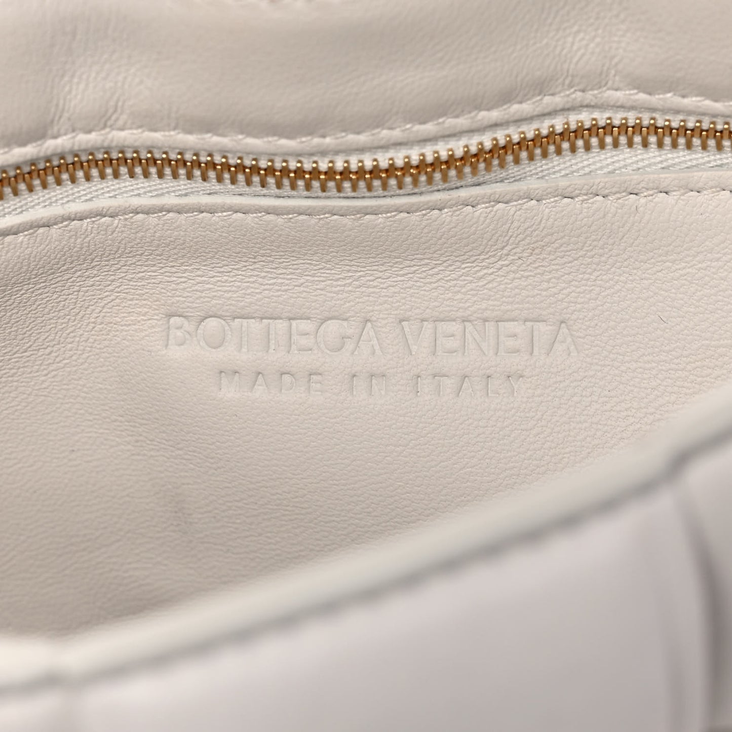 Lambskin Maxi Intreccio Padded Chain Cassette Crossbody Bag White