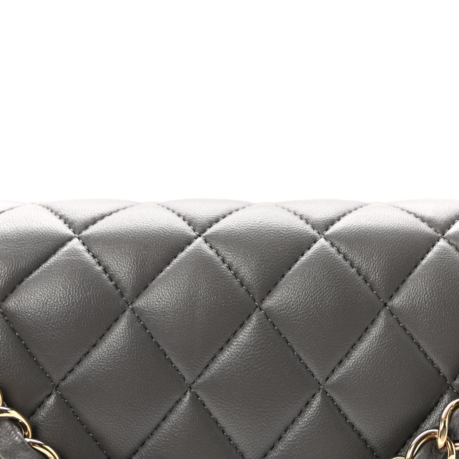 Chanel Lambskin Quilted Medium Double Flap Grey 8 of 10