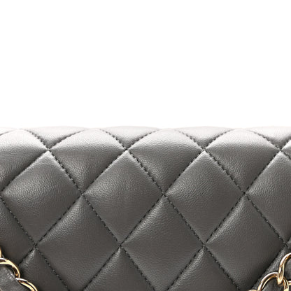 Chanel Lambskin Quilted Medium Double Flap Grey 8 of 10