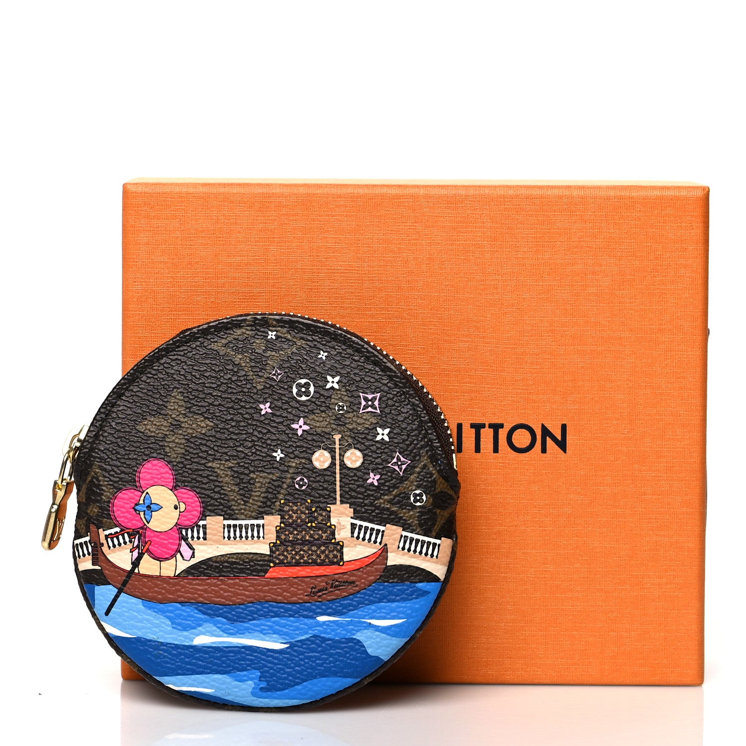 Louis Vuitton Monogram 2019 Christmas Animation Round Coin Purse Blue 8 of 8