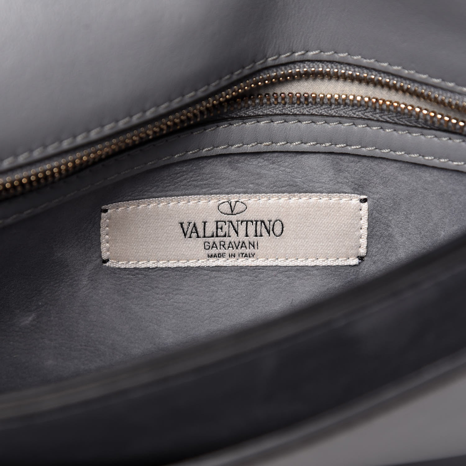 Valentino Garavani Nappa Monogram Kimono 1997 Print Rockstud Wristlet Clutch Grey 8 of 9