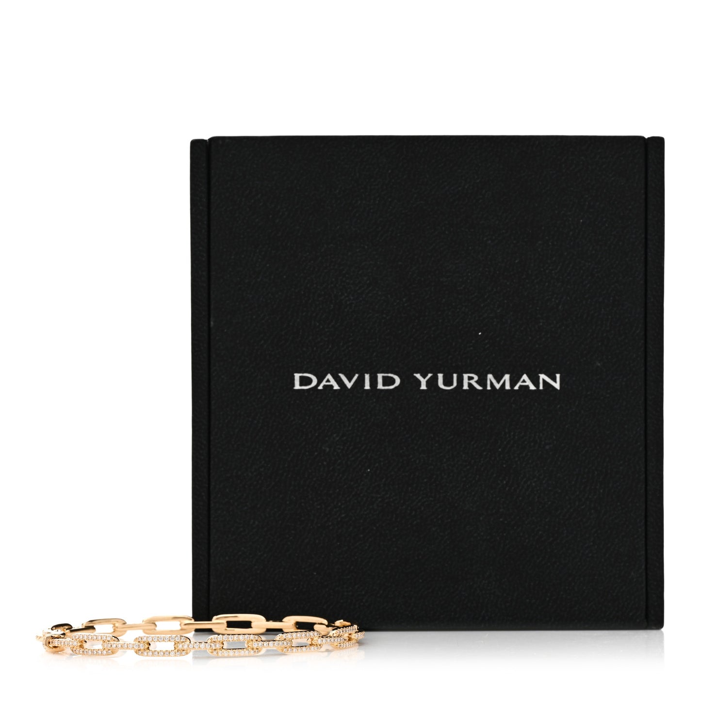 18K Yellow Gold Diamond 4mm Stax Chain Link Bracelet