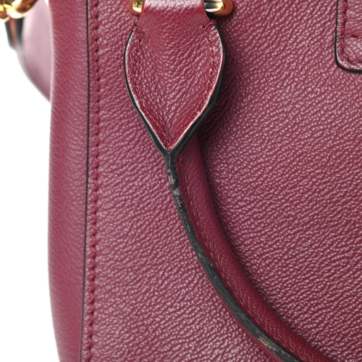 Soft Grain Calfskin Small Buckle Tote Dark Plum