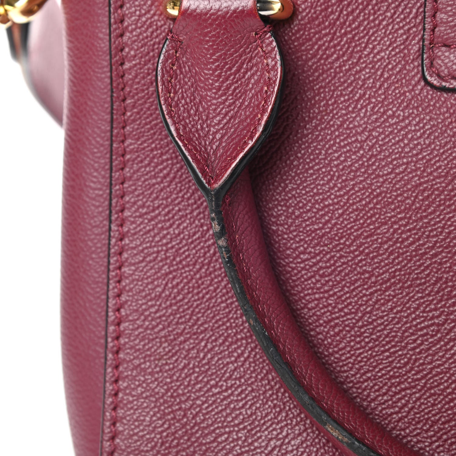 Burberry Soft Grain Calfskin Small Buckle Tote Dark Plum 17 of 22