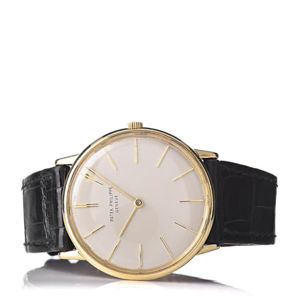 Patek Philippe 18K Yellow Gold Alligator 32mm Calatrava Manual Winding Watch 3536 3 of 7