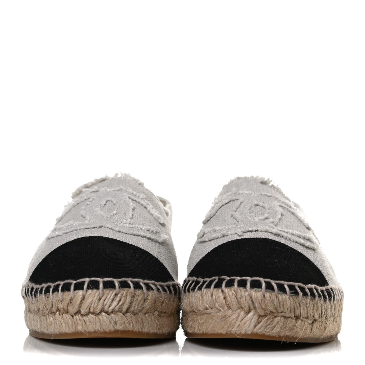 Linen CC Espadrilles 38 Beige Black