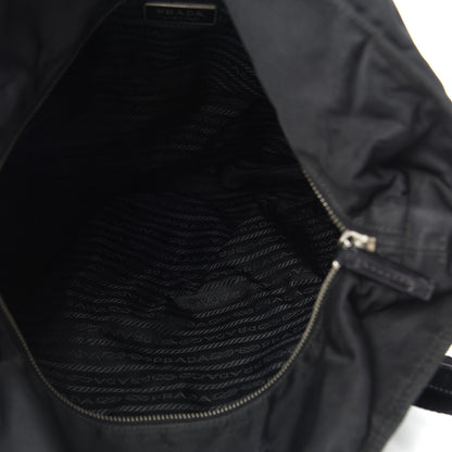 Prada Tessuto Nylon Calfskin Tote Black 5 of 9