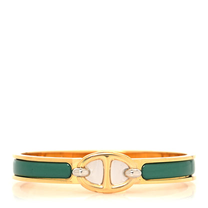 Hermes Enamel Mini Clic Chaine d'Ancre Bracelet Green 1 of 5