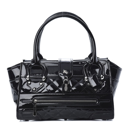 Burberry Patent Quilted Large Manor Tote Black 1 of 16
