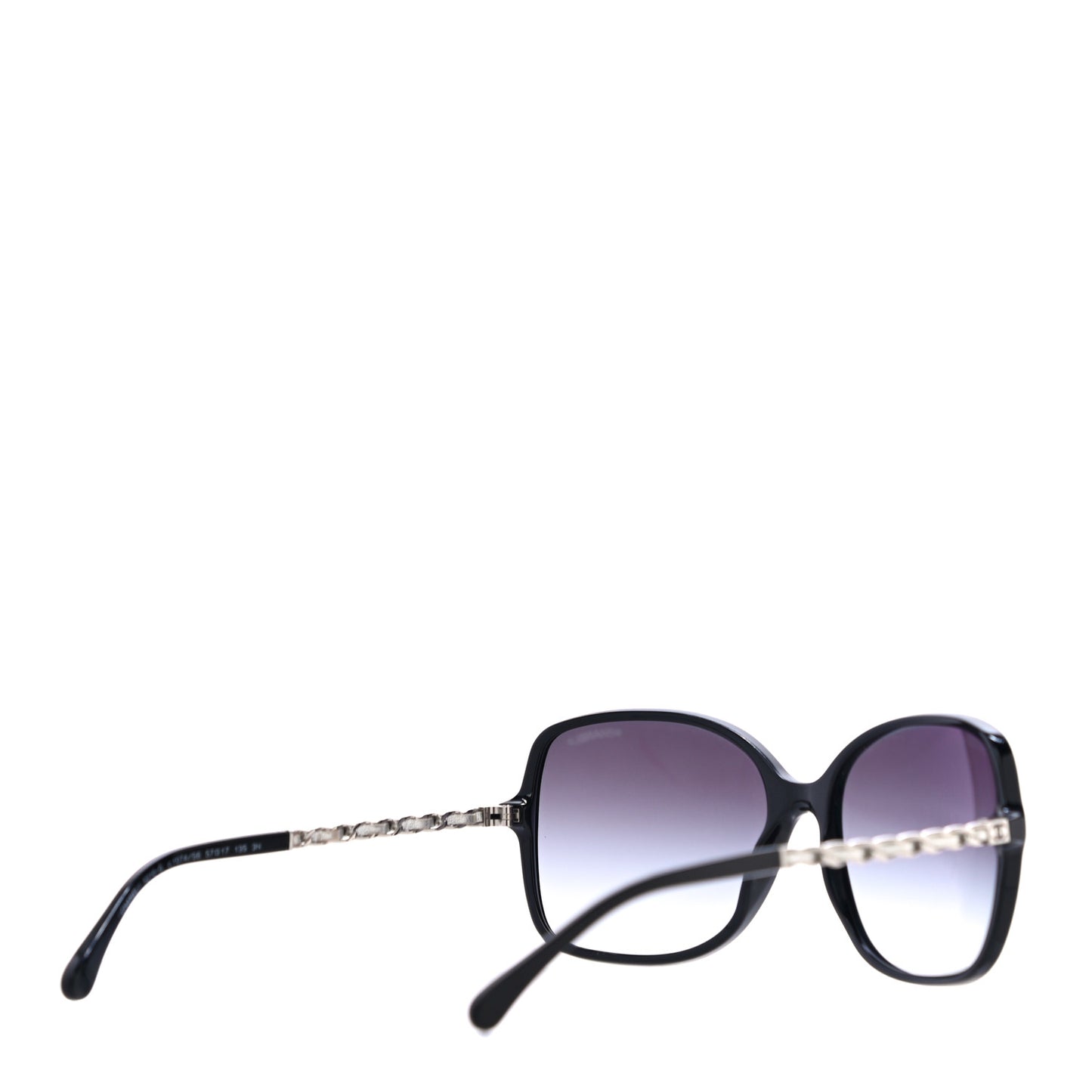 Lambskin Square Chain Sunglasses 5210-Q Black