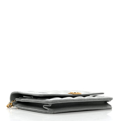 Chanel Caviar Quilted Boy Wallet On Chain WOC Grey 4 of 15