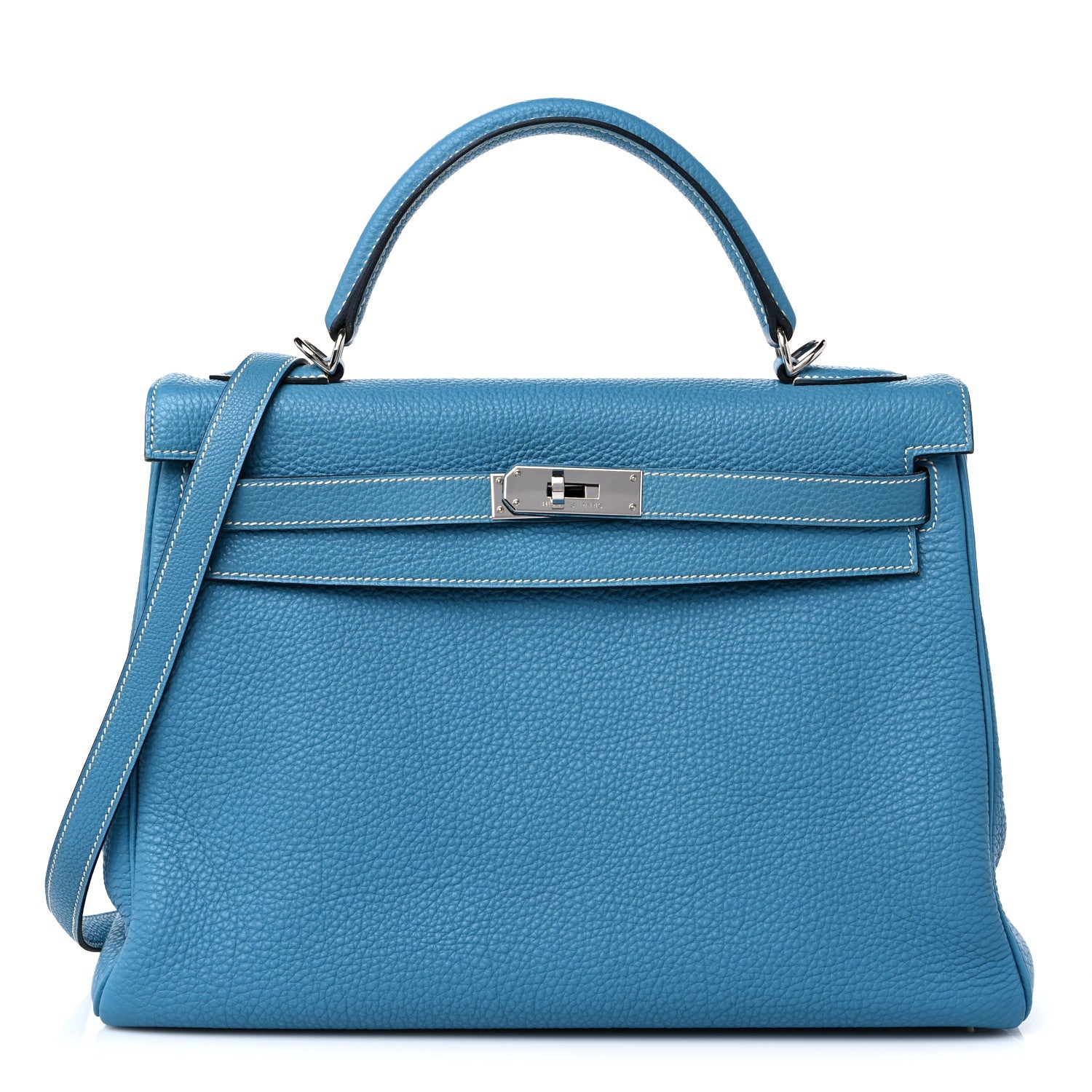 Hermes Togo Kelly Retourne 32 Blue Jean 1 of 16