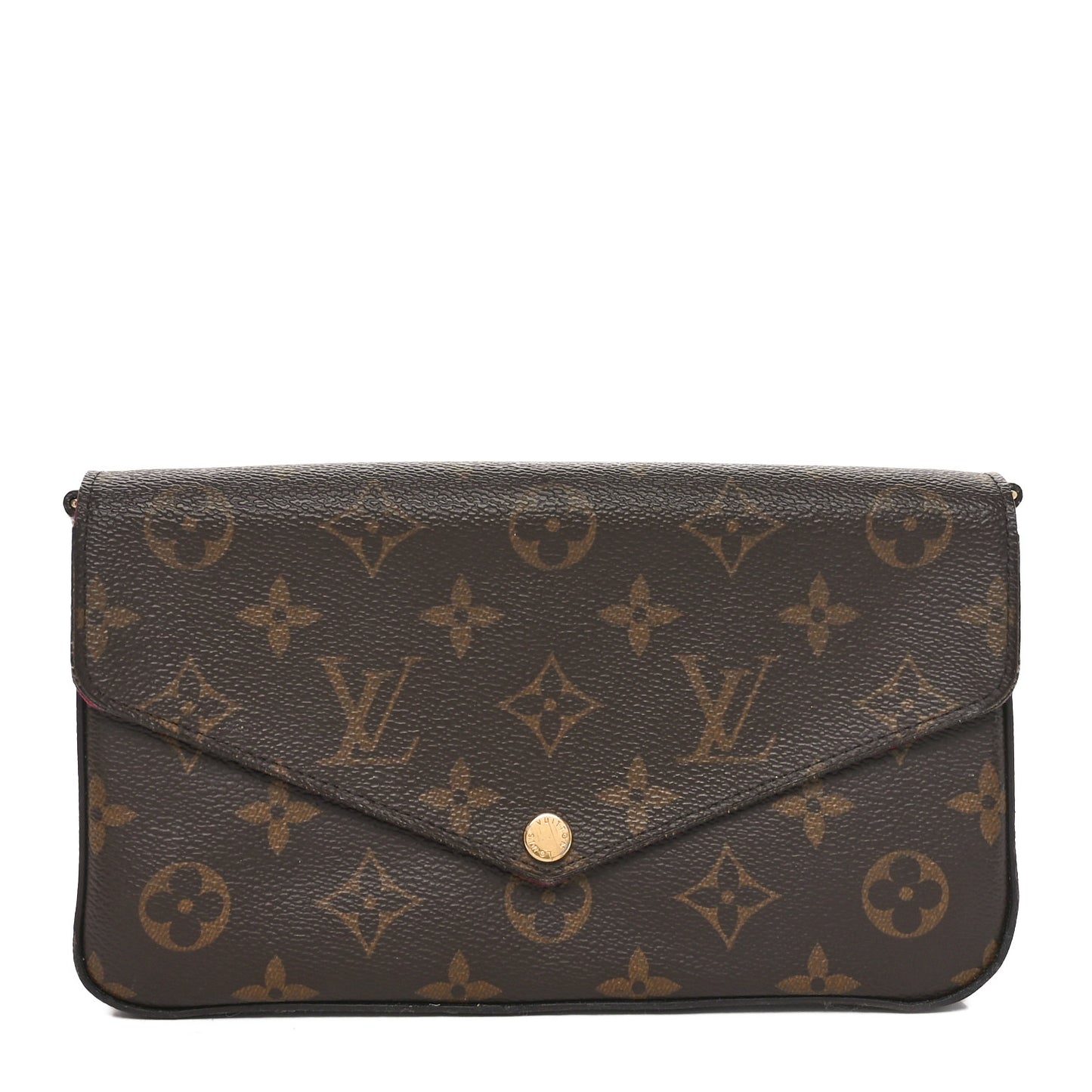 Monogram Pochette Felicie Chain Wallet Fuchsia