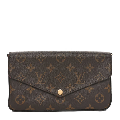 Louis Vuitton Monogram Pochette Felicie Chain Wallet Fuchsia 1 of 12