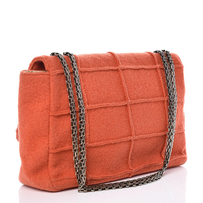Chanel Wool Patchwork Mademoiselle Jumbo Flap Orange 3 of 20