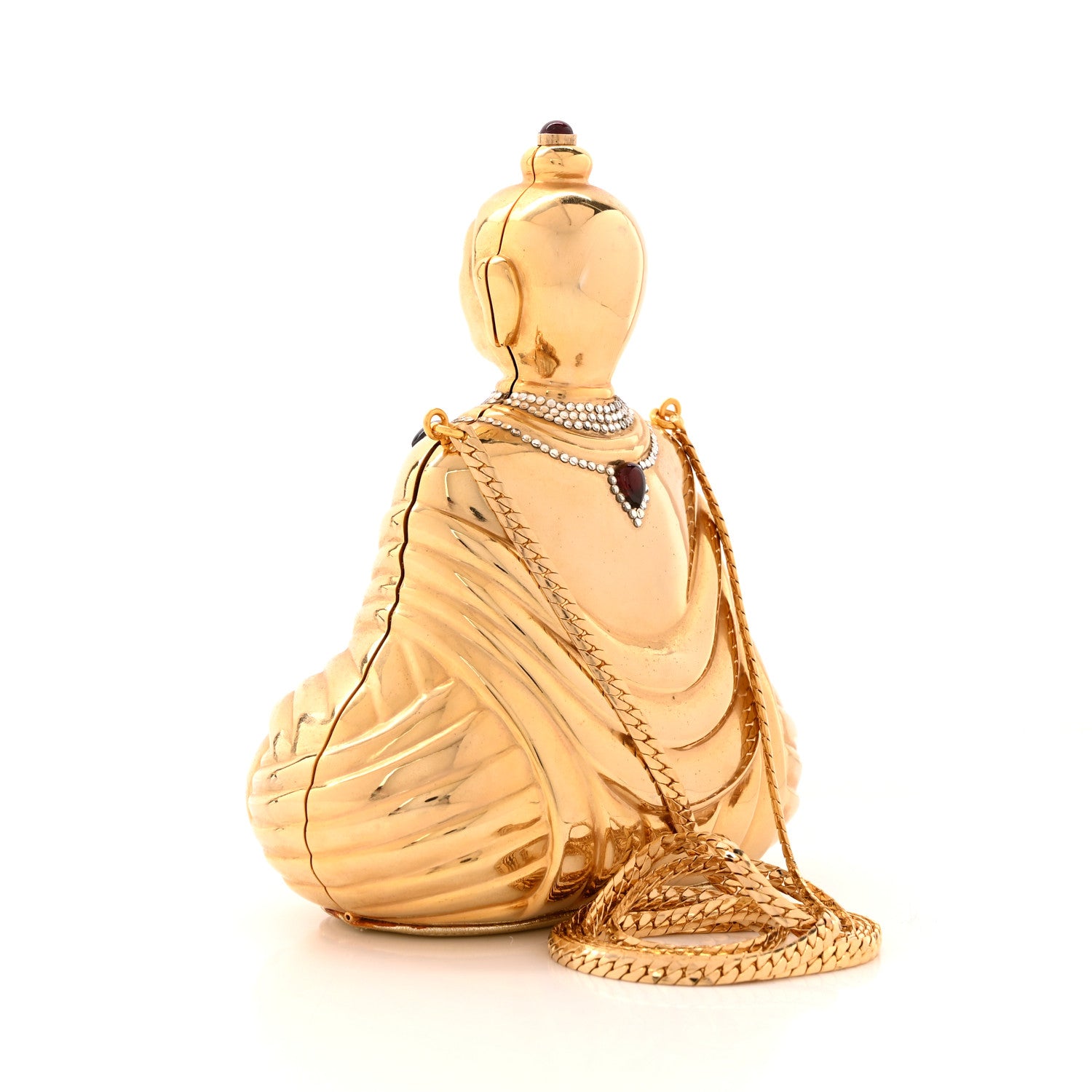Judith Leiber Crystal Ruby Buddha Minaudiere Clutch Gold 3 of 15