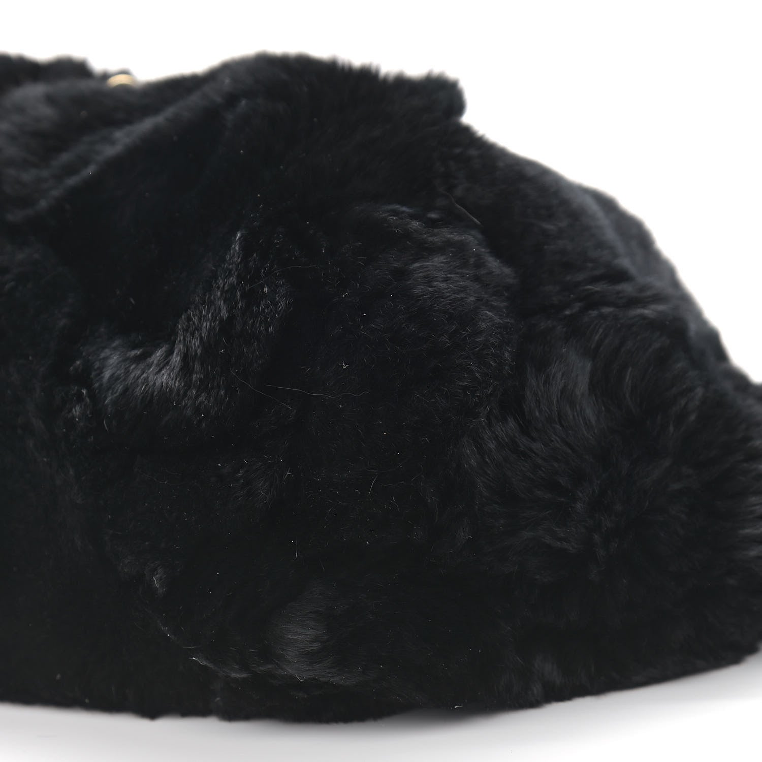 Chanel Rabbit Fur Reversible Drawstring Bag Black 9 of 16