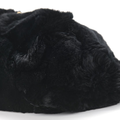 Chanel Rabbit Fur Reversible Drawstring Bag Black 9 of 16