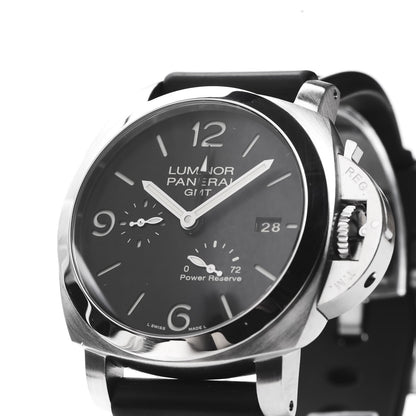 Panerai Stainless Steel Rubber 44mm Luminor 1950 3 Day Power Reserve GMT Automatic Watch Black PAM00321 7 of 8