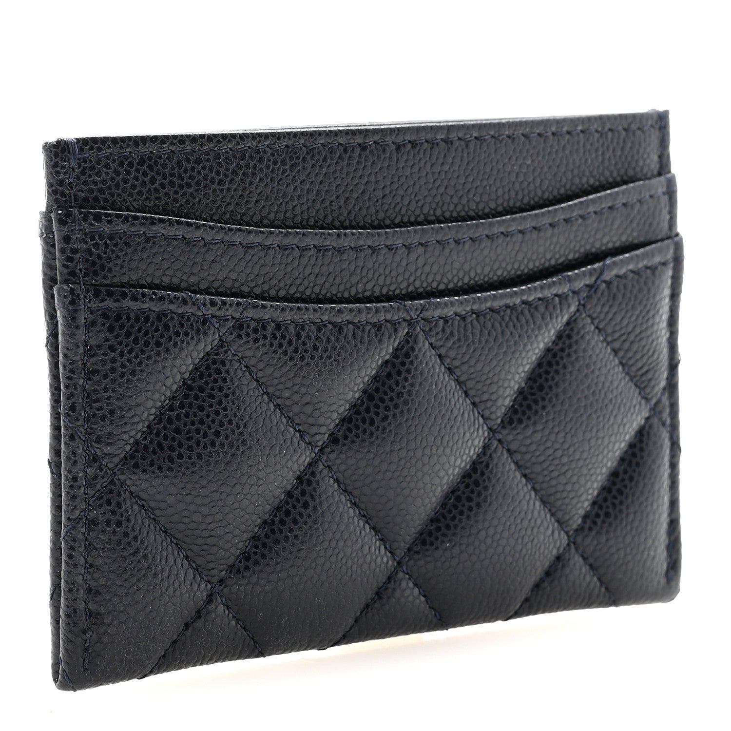Chanel Caviar Quilted Card Holder Navy 3 of 8
