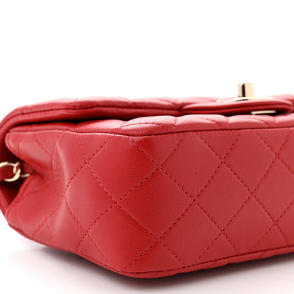 Chanel Lambskin Quilted Mini Rectangular Flap Red 9 of 11