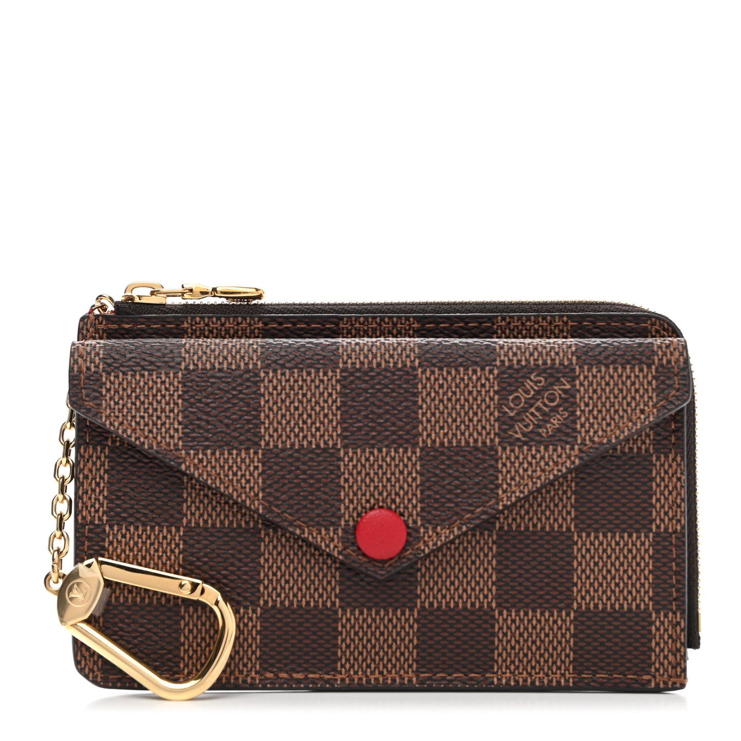 Damier Ebene Recto Verso Card Holder Red