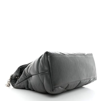 Saint Laurent Calfskin Quilted Medium Loulou Puffer Monogram Chain Satchel Storm 4 of 10