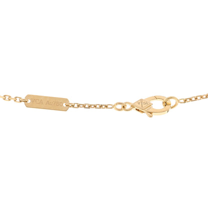 Van Cleef & Arpels 18K Yellow Gold Diamond Yellow Mother of Pearl Vintage Alhambra Pendant Necklace 4 of 4