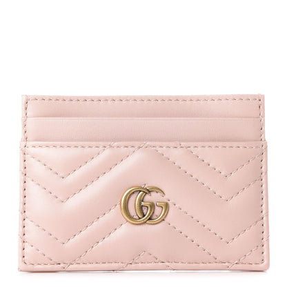 Gucci Calfskin Matelasse GG Marmont Card Holder Perfect Pink 1 of 8