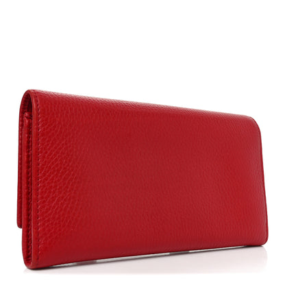 Gucci Pebbled Calfskin Large Soho Continental Wallet Red 3 of 8