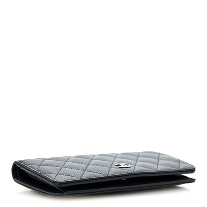 Chanel Caviar Quilted Yen Wallet Dark Blue 4 of 11