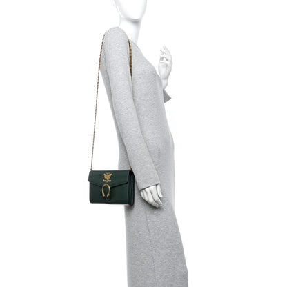 Gucci Calfskin Garden Dionysus Chain Wallet Emerald 2 of 11