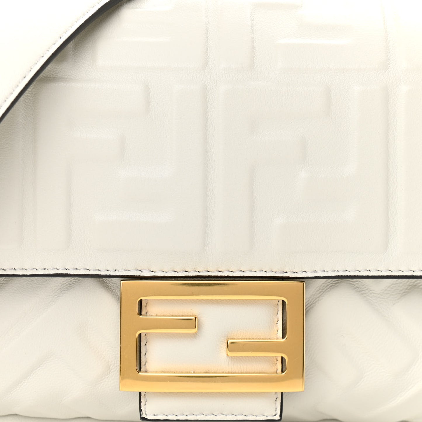 Nappa FF 1974 Embossed Baguette White