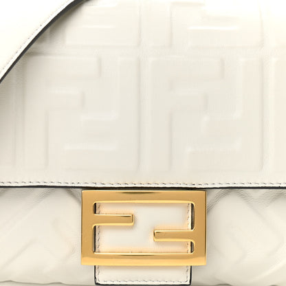 Fendi Nappa FF 1974 Embossed Baguette White 9 of 10
