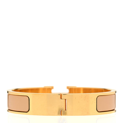Hermes Enamel Narrow Clic Clac H Bracelet PM Beige Nacre 3 of 5