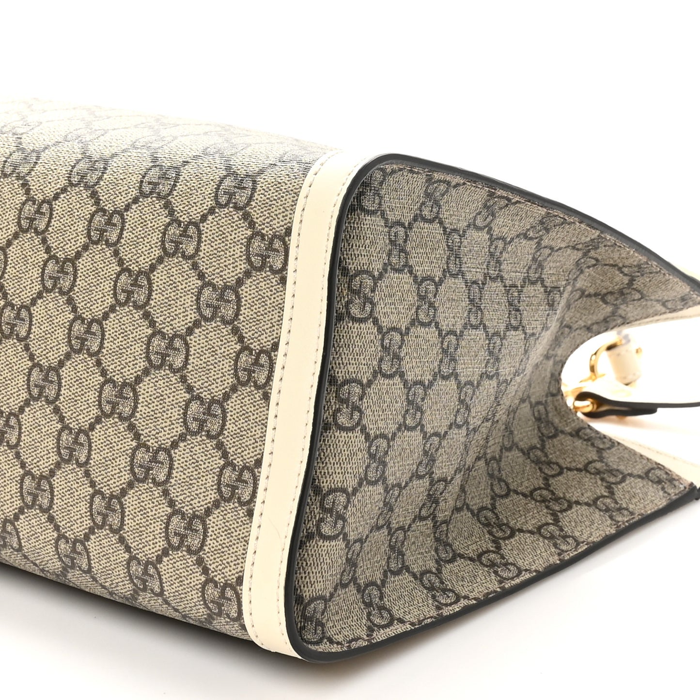 GG Supreme Monogram Medium Padlock Tote White