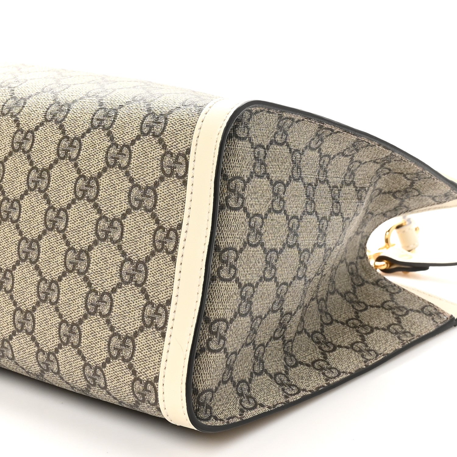 Gucci GG Supreme Monogram Medium Padlock Tote White 10 of 11