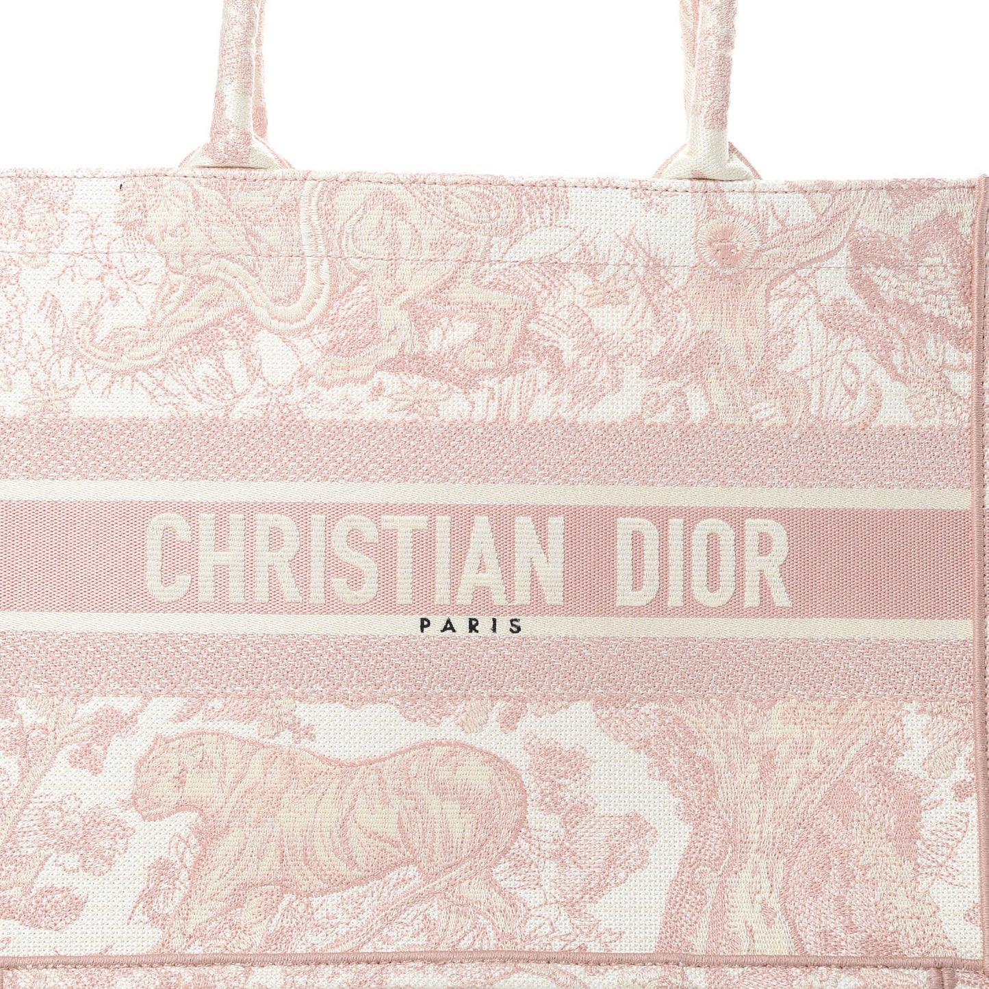 Canvas Embroidered Medium Dioriviera Toile De Jouy Book Tote Rose