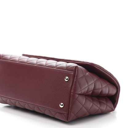 Chanel Caviar Quilted Small Coco Handle Flap Burgundy 9 of 11