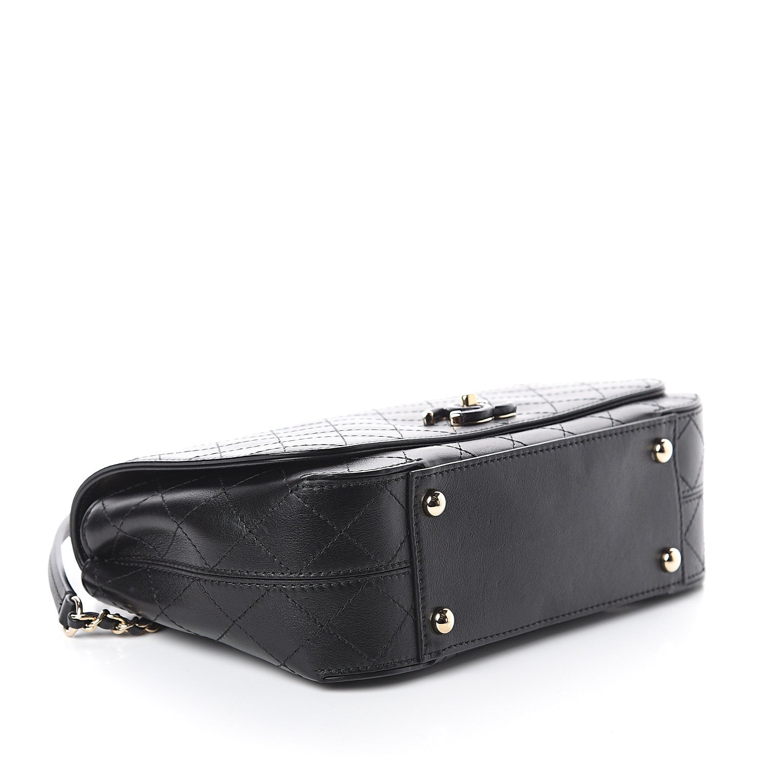 Chanel Calfskin Stitched CC Case Flap Bag Black 3 of 9