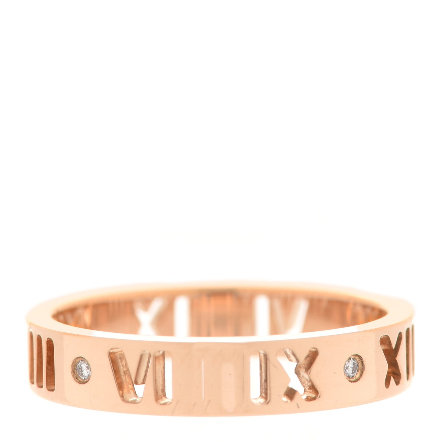 18K Rose Gold Diamond Atlas Pierced Ring 49 5